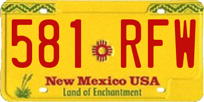 NM license plate 581RFW