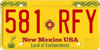 NM license plate 581RFY