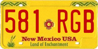 NM license plate 581RGB