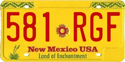 NM license plate 581RGF