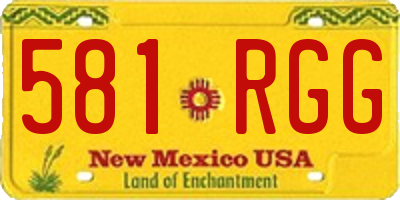 NM license plate 581RGG