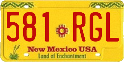 NM license plate 581RGL