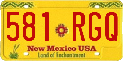NM license plate 581RGQ
