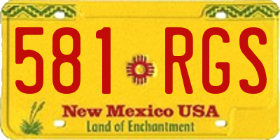 NM license plate 581RGS