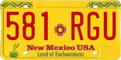 NM license plate 581RGU