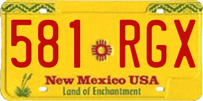 NM license plate 581RGX
