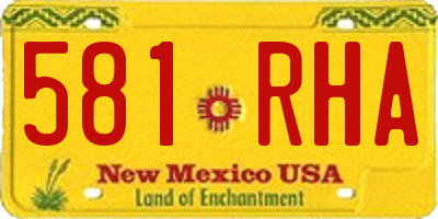 NM license plate 581RHA