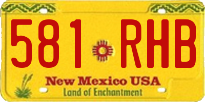 NM license plate 581RHB