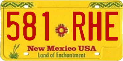 NM license plate 581RHE