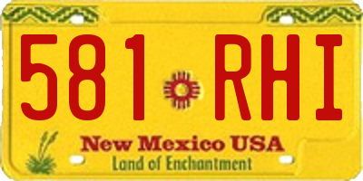 NM license plate 581RHI
