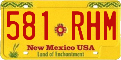 NM license plate 581RHM