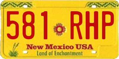 NM license plate 581RHP