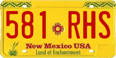 NM license plate 581RHS