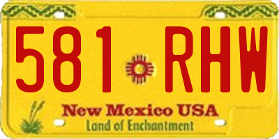 NM license plate 581RHW