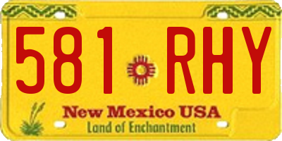 NM license plate 581RHY