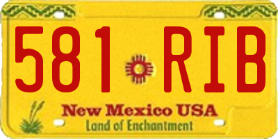 NM license plate 581RIB