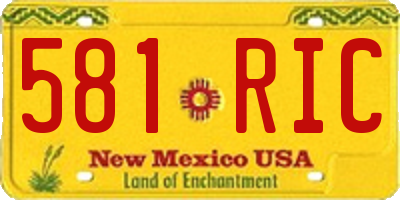 NM license plate 581RIC
