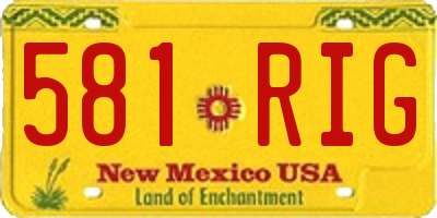 NM license plate 581RIG
