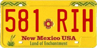 NM license plate 581RIH