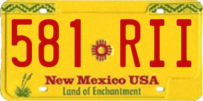 NM license plate 581RII
