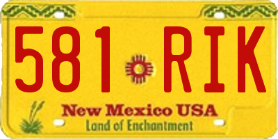NM license plate 581RIK