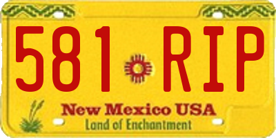 NM license plate 581RIP