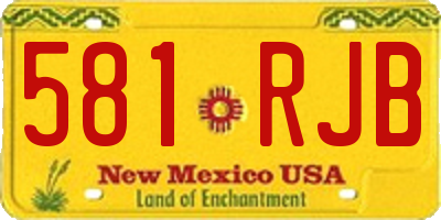 NM license plate 581RJB
