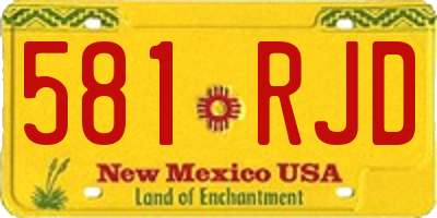 NM license plate 581RJD