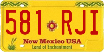 NM license plate 581RJI