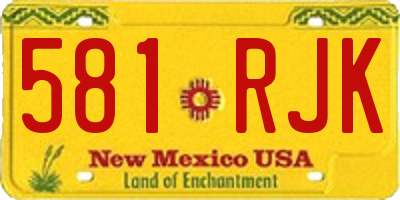 NM license plate 581RJK