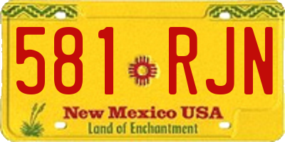 NM license plate 581RJN
