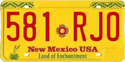 NM license plate 581RJO