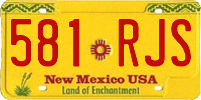NM license plate 581RJS