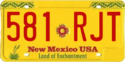 NM license plate 581RJT