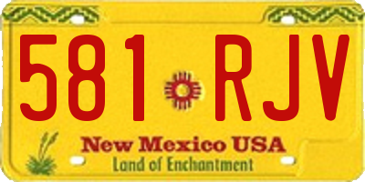 NM license plate 581RJV