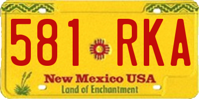 NM license plate 581RKA