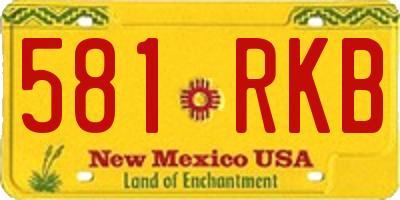 NM license plate 581RKB