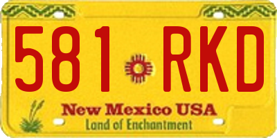NM license plate 581RKD