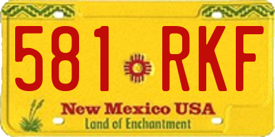 NM license plate 581RKF