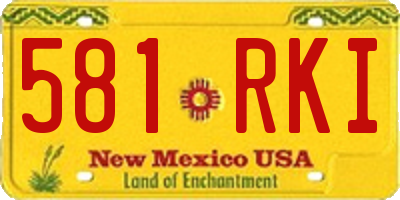 NM license plate 581RKI