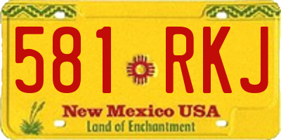 NM license plate 581RKJ
