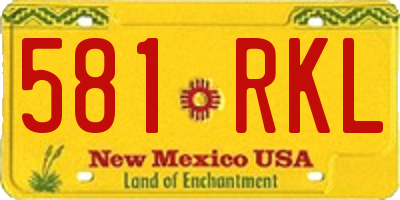 NM license plate 581RKL