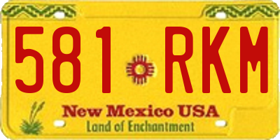 NM license plate 581RKM