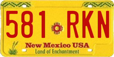 NM license plate 581RKN