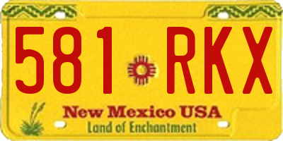 NM license plate 581RKX