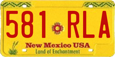 NM license plate 581RLA