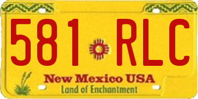 NM license plate 581RLC