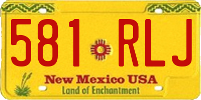 NM license plate 581RLJ