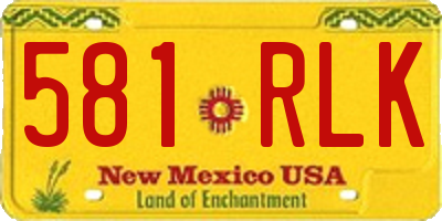 NM license plate 581RLK