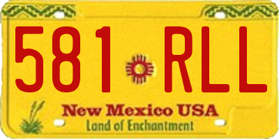 NM license plate 581RLL